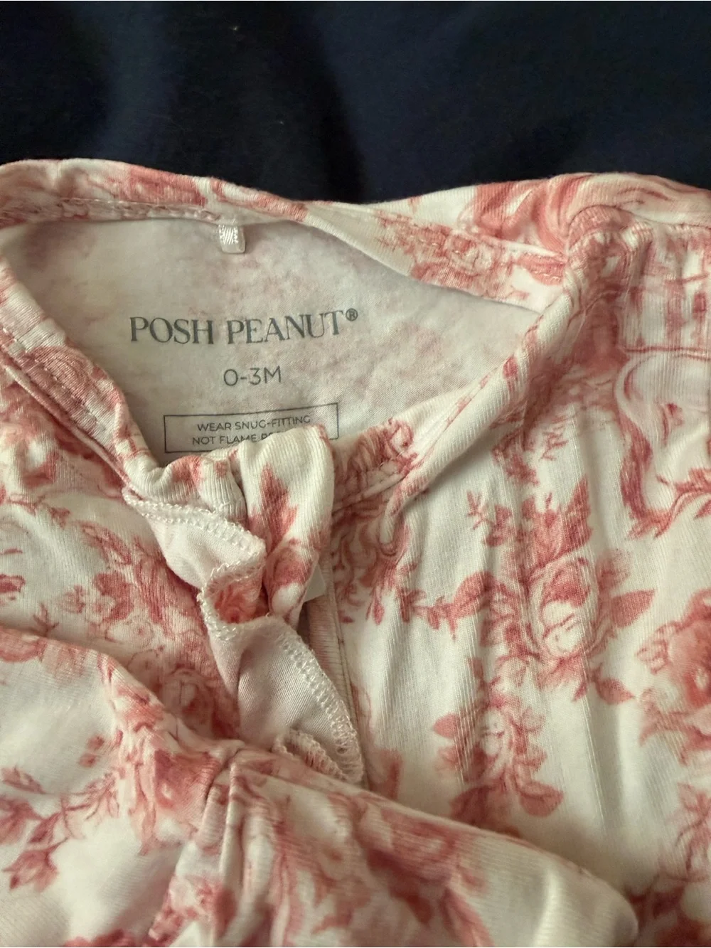 Posh Peanut Pink Toile Ruffle Footie